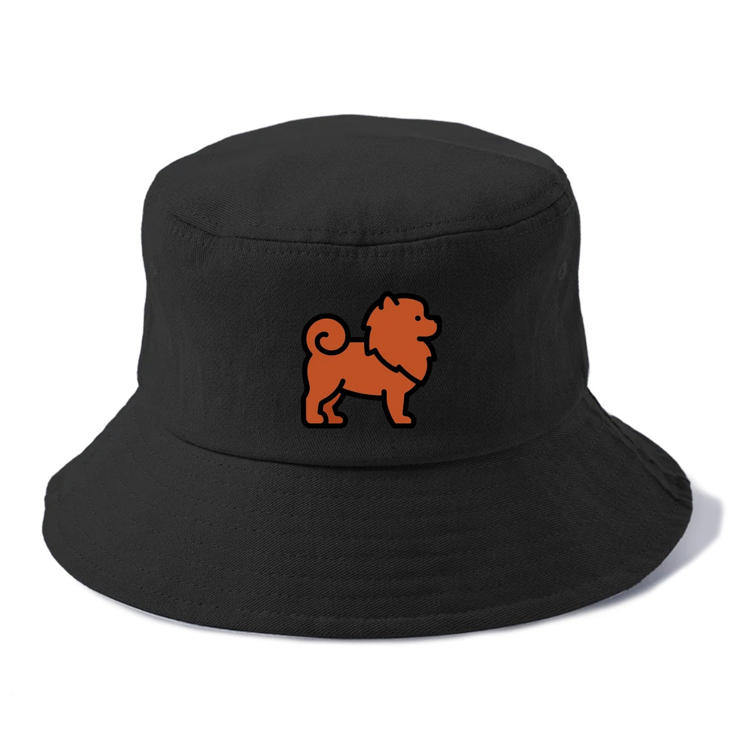 Chow Chow - Red fluffy flat side profile - Bucket Hat - Black