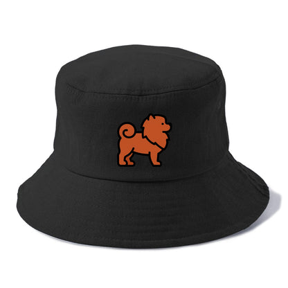 Chow Chow - Red fluffy flat side profile - Bucket Hat - Black