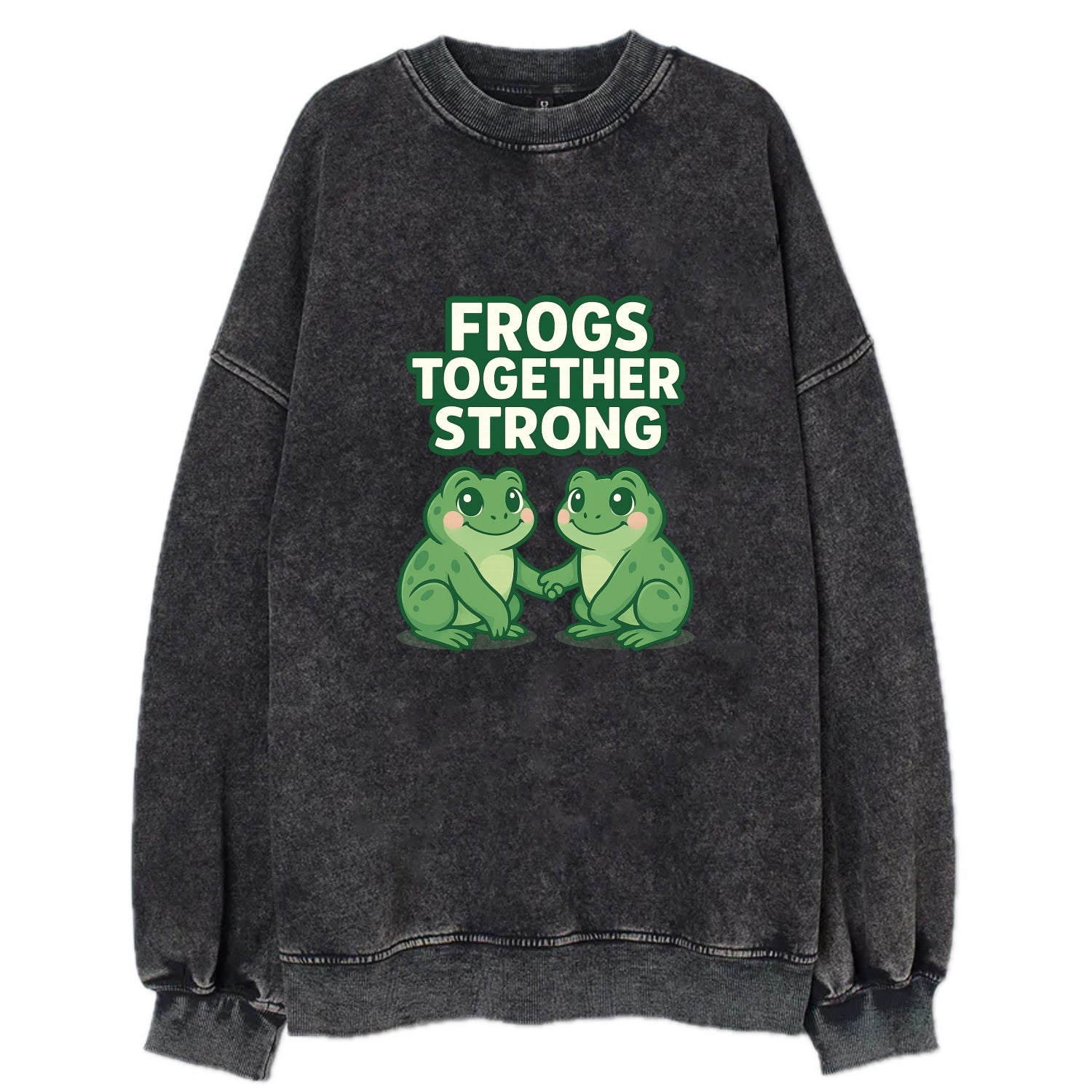 Frogs Together Strong 2 - Vintage Sweatshirt - Black