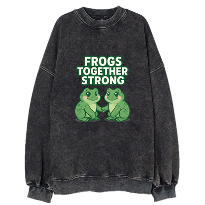 Frogs Together Strong 2 - Vintage Sweatshirt - Black
