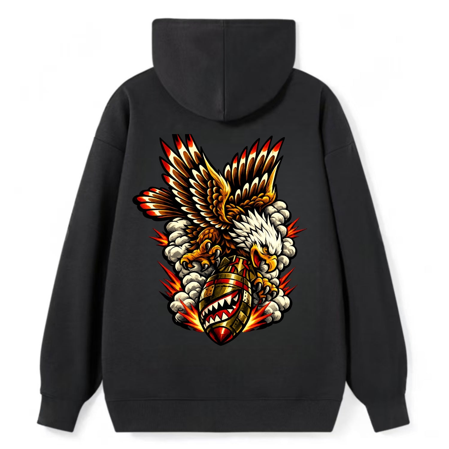 War Eagle Dive - Classic Pullover Hoodie - Black