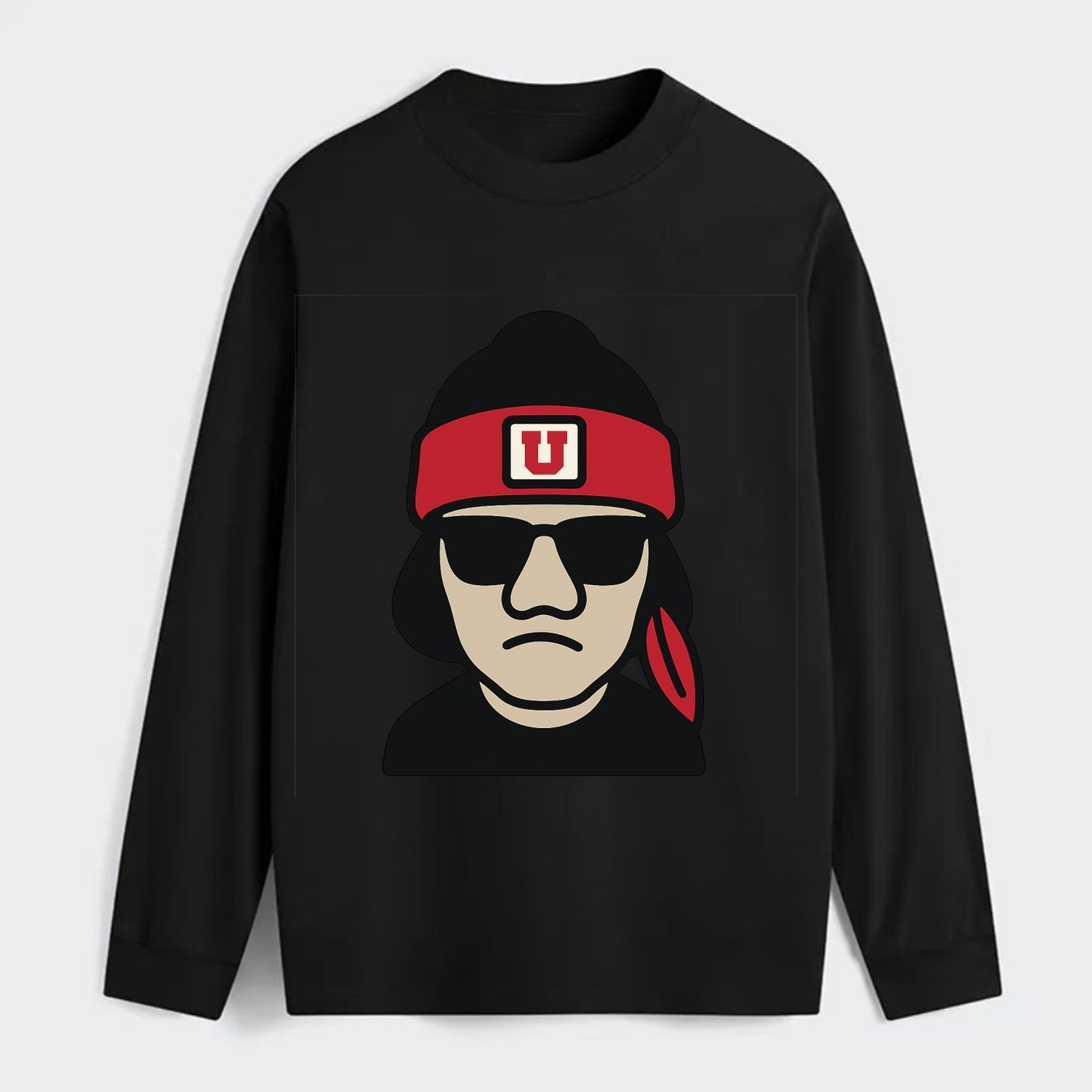 Salt Lake Ute wearing Utah beanie with U patch - Classic Long Sleeve Shirt - Black