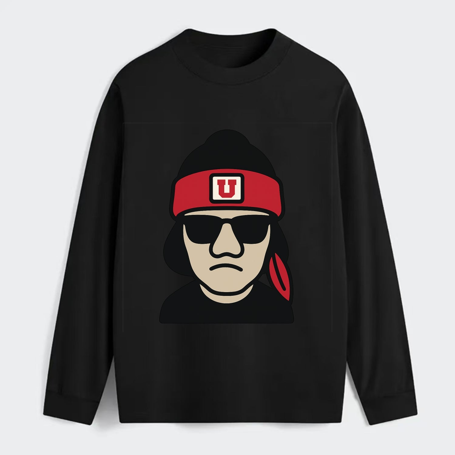 Salt Lake Ute wearing Utah beanie with U patch - Classic Long Sleeve Shirt - Black