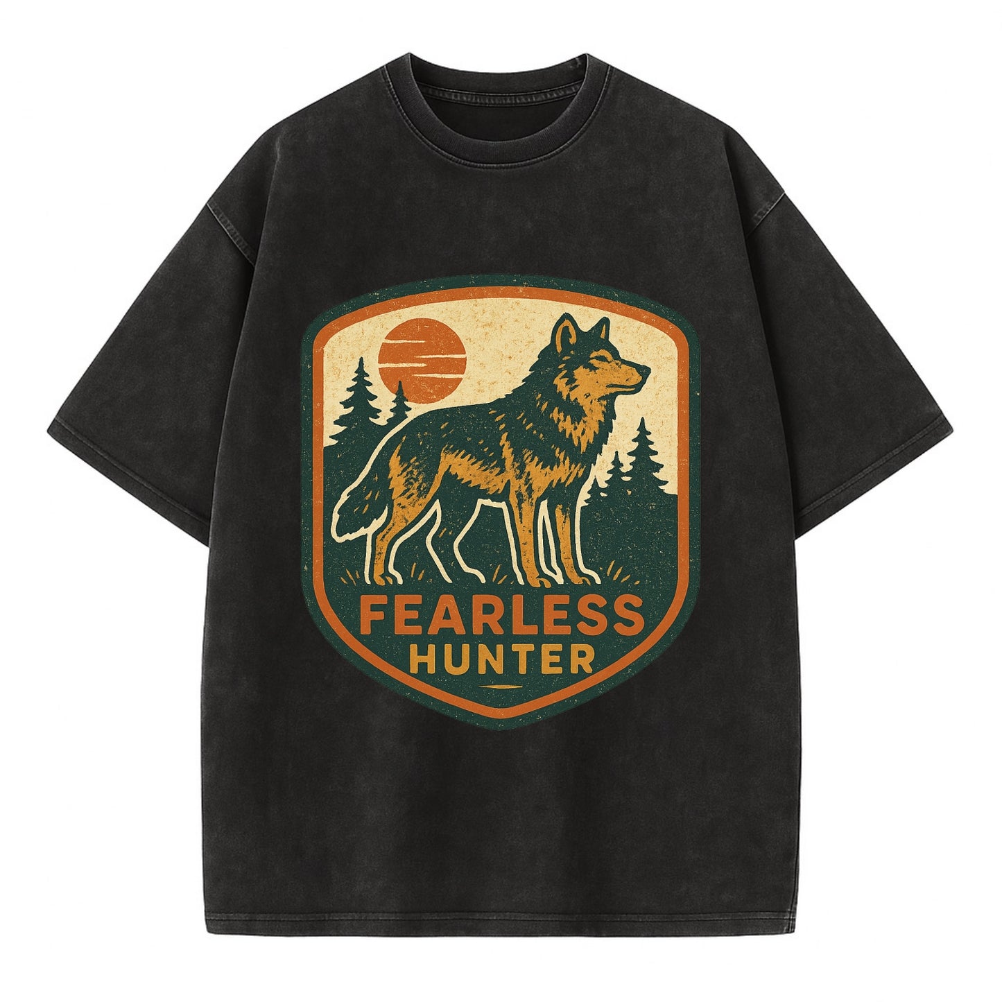 Fearless Hunter  - Vintage T-shirt - Black