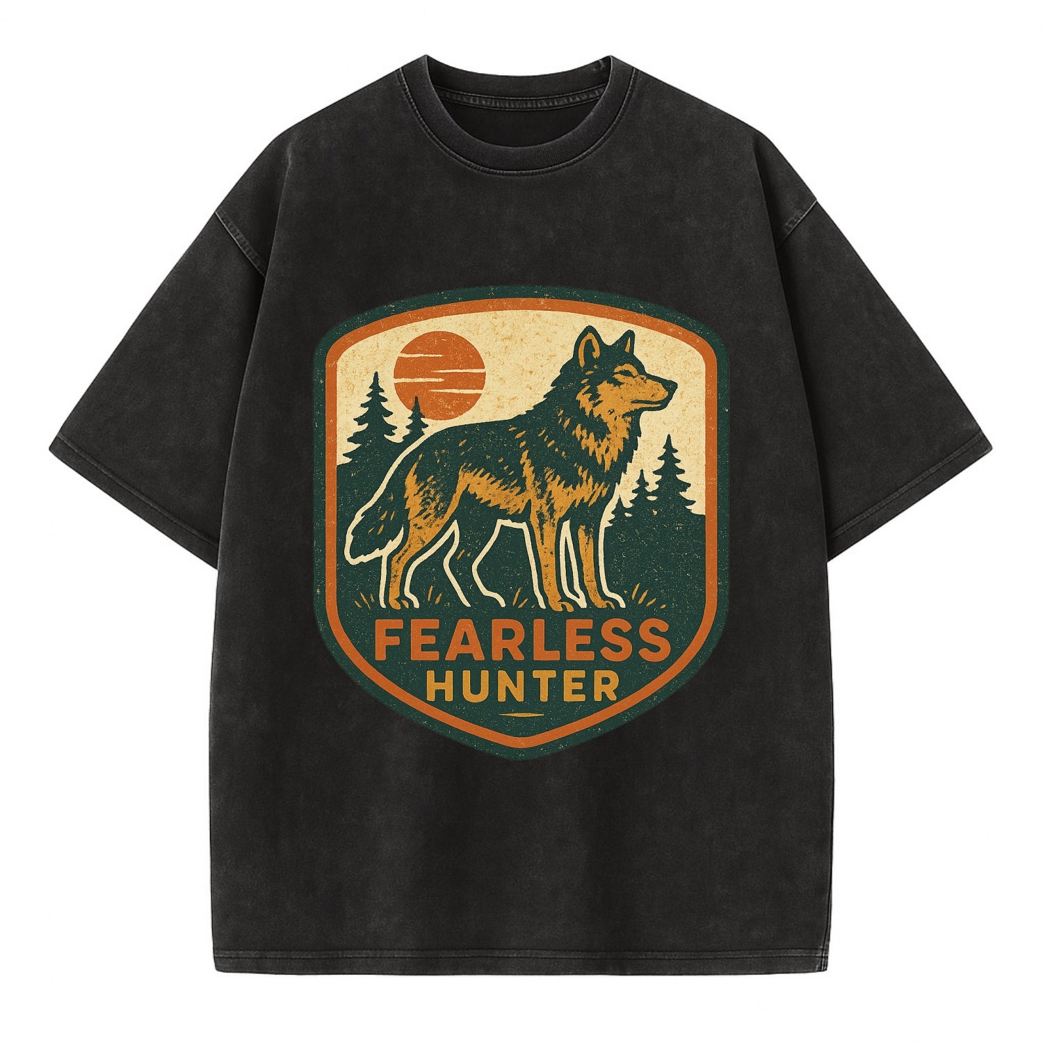 Fearless Hunter  - Vintage T-shirt - Black