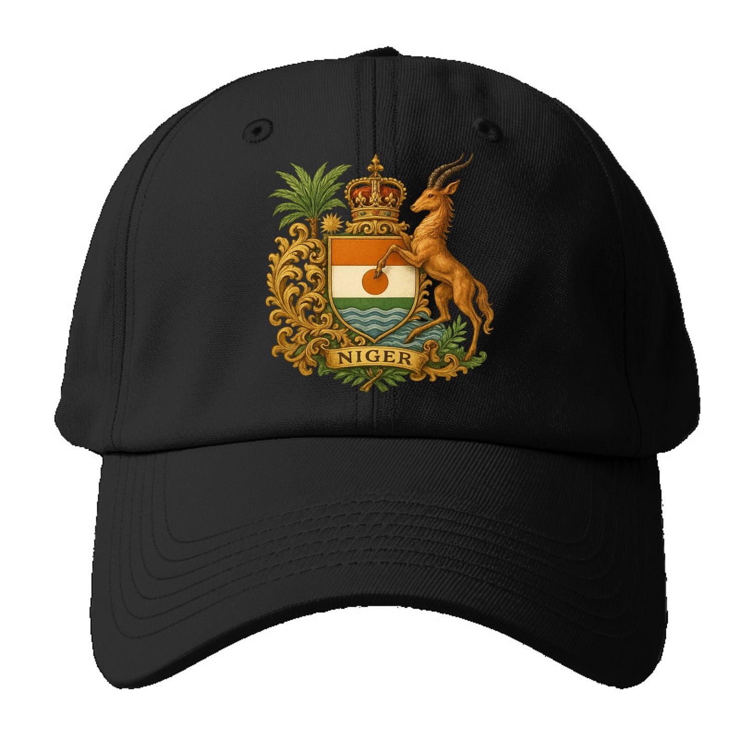 Niger Heritage Badge  - Baseball Cap For Big Heads - Black