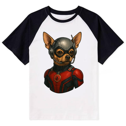 Chihuahua Ant-Man  - Contrast Raglan T-shirt