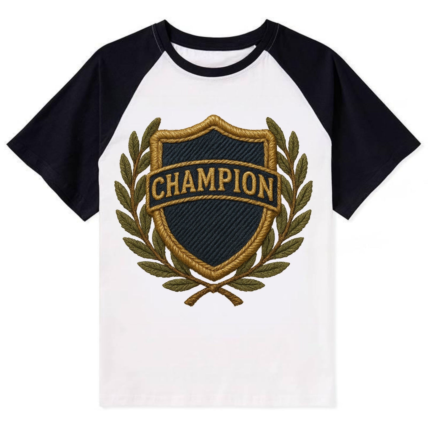 Champion Shield  - Contrast Raglan T-shirt - Black