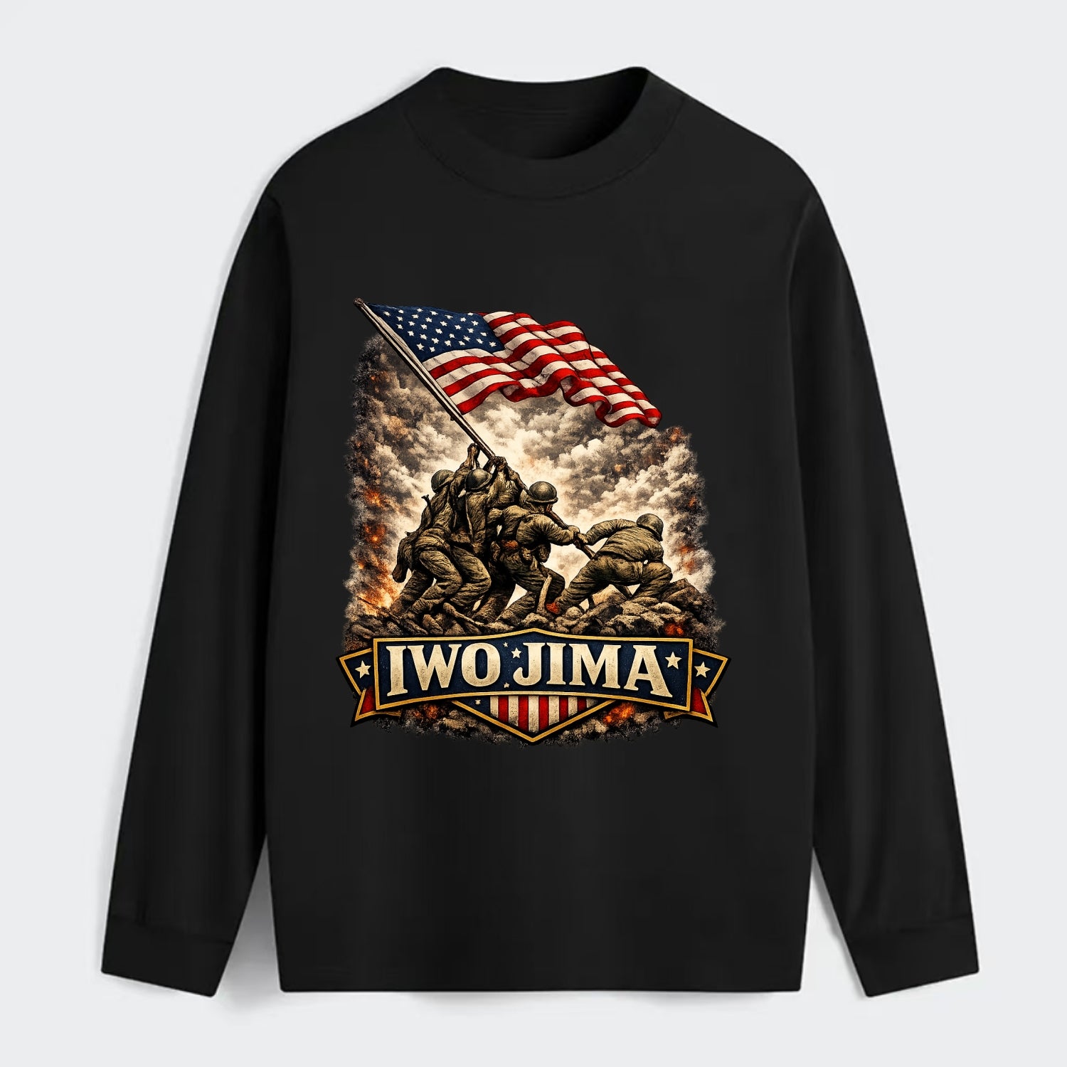 Iwo Jima Flag Raising - Classic Long Sleeve Shirt - Black