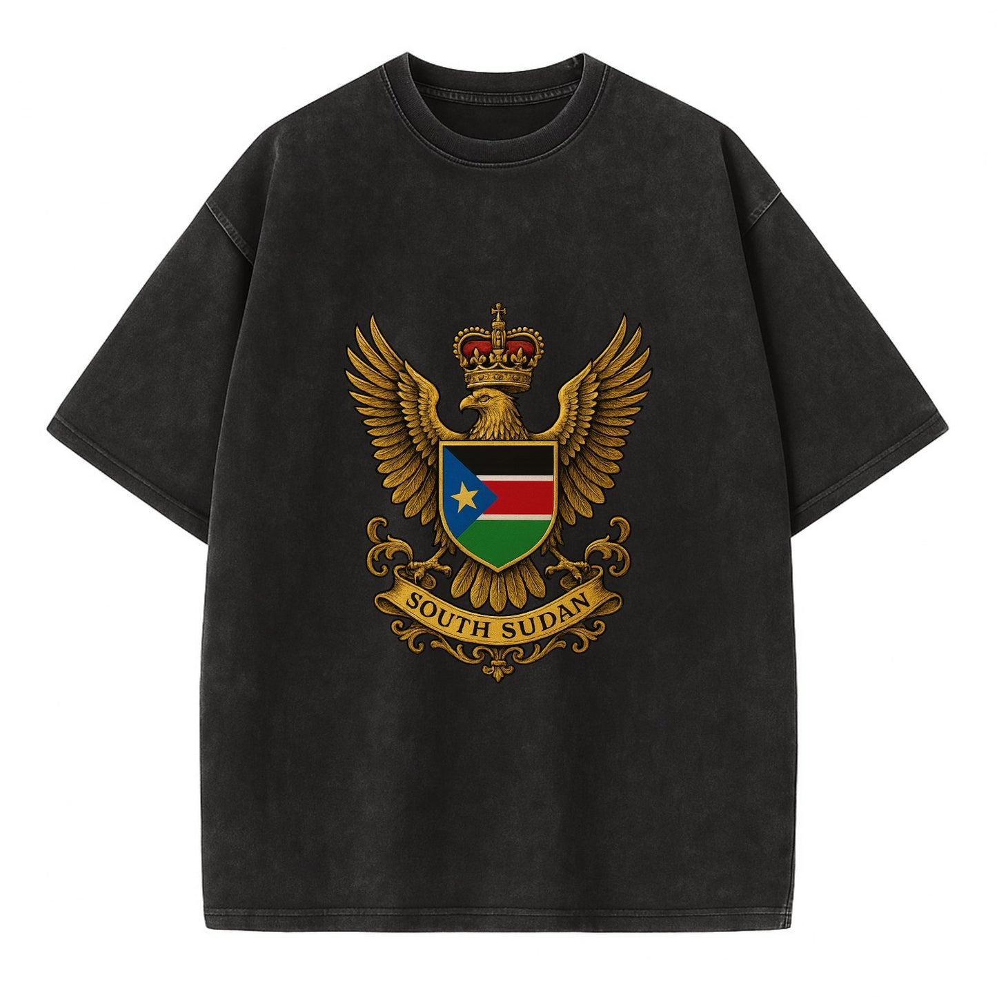 South Sudan Royal Logo  - Vintage T-shirt - Black