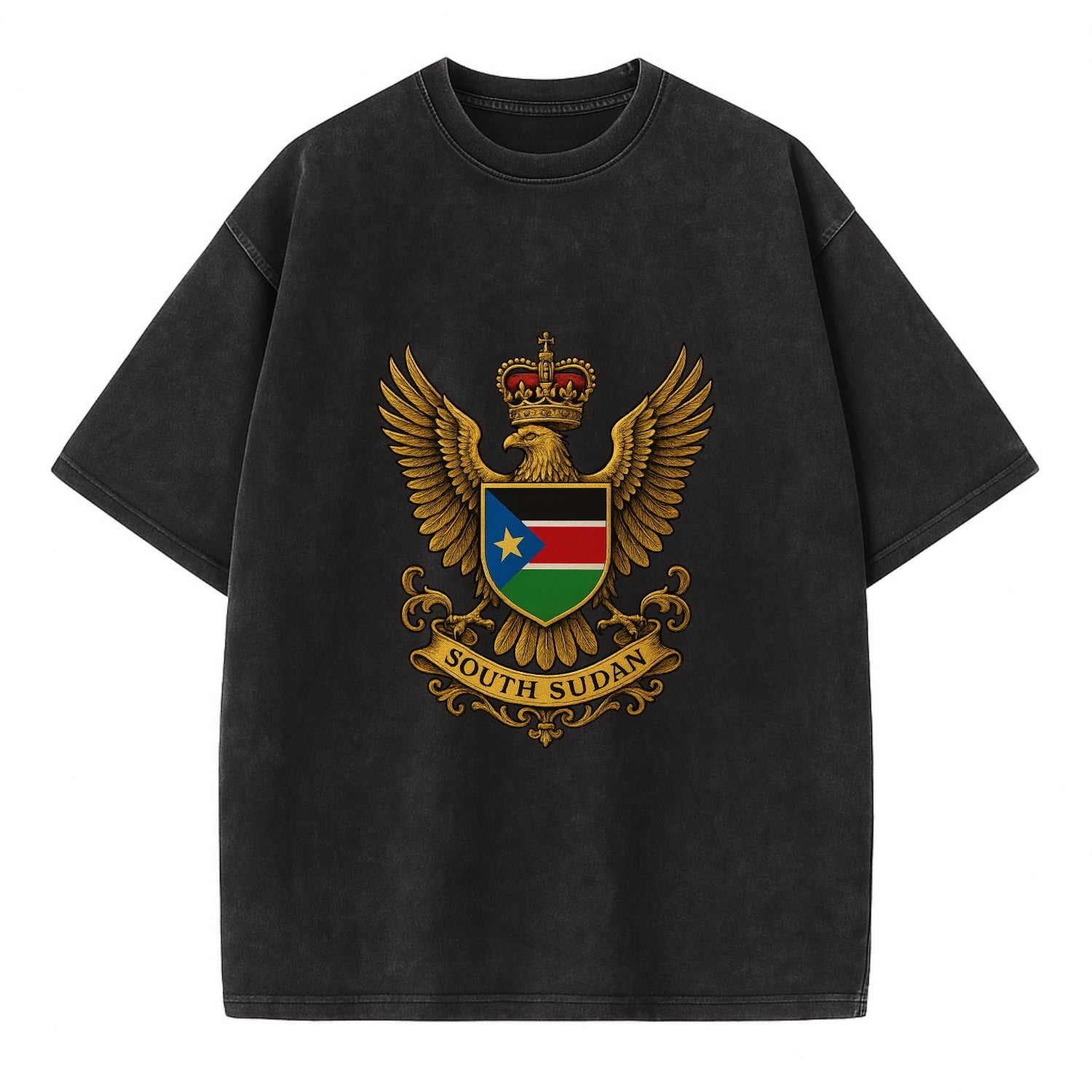 South Sudan Royal Logo  - Vintage T-shirt - Black