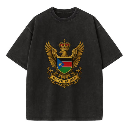 South Sudan Royal Logo  - Vintage T-shirt - Black