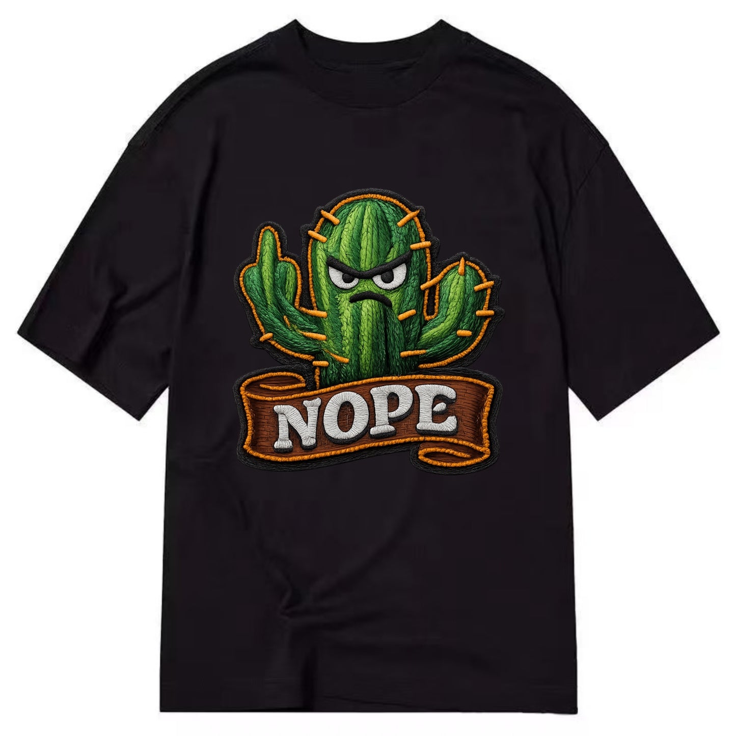 NOPE CACTUS - cactus with attitude in green , prickly personality - Classic T-shirt - Black