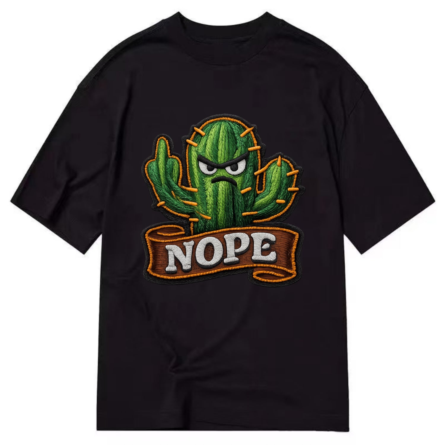 NOPE CACTUS - cactus with attitude in green , prickly personality - Classic T-shirt - Black