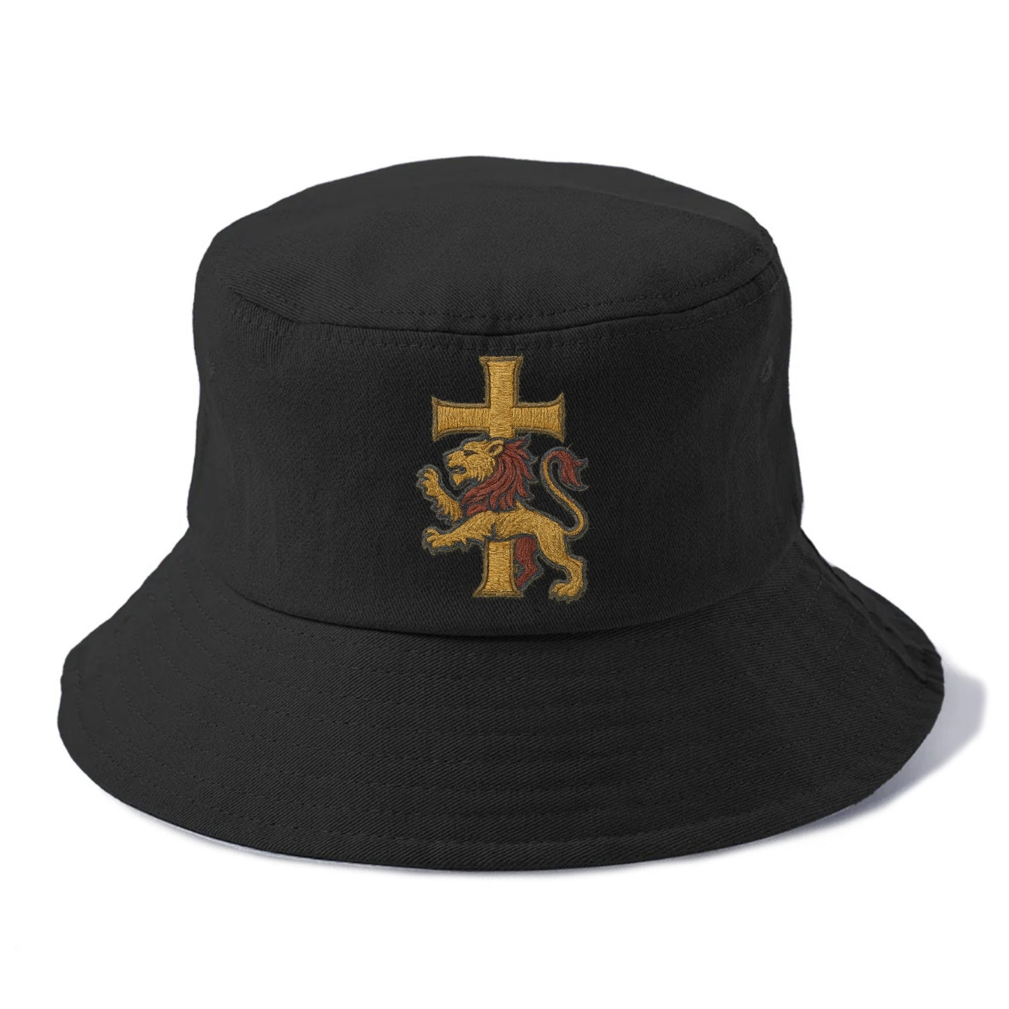 Lion and Cross  - Bucket Hat - Black