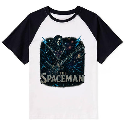 Spaceman Constellation - Contrast Raglan T-shirt - Black