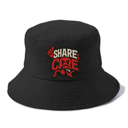 SHARE;CARE TOO MUCH Oversharer Green Hat - Bucket Hat - Black
