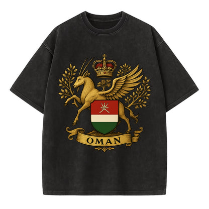 Oman Heritage Badge  - Vintage T-shirt - Black