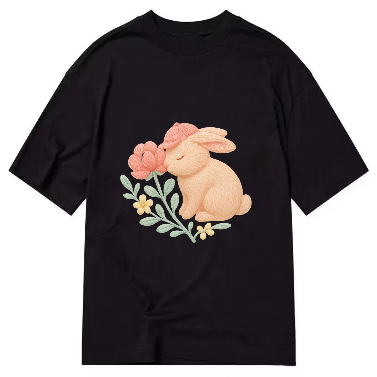 Peach Bunny - Classic T-shirt - Black