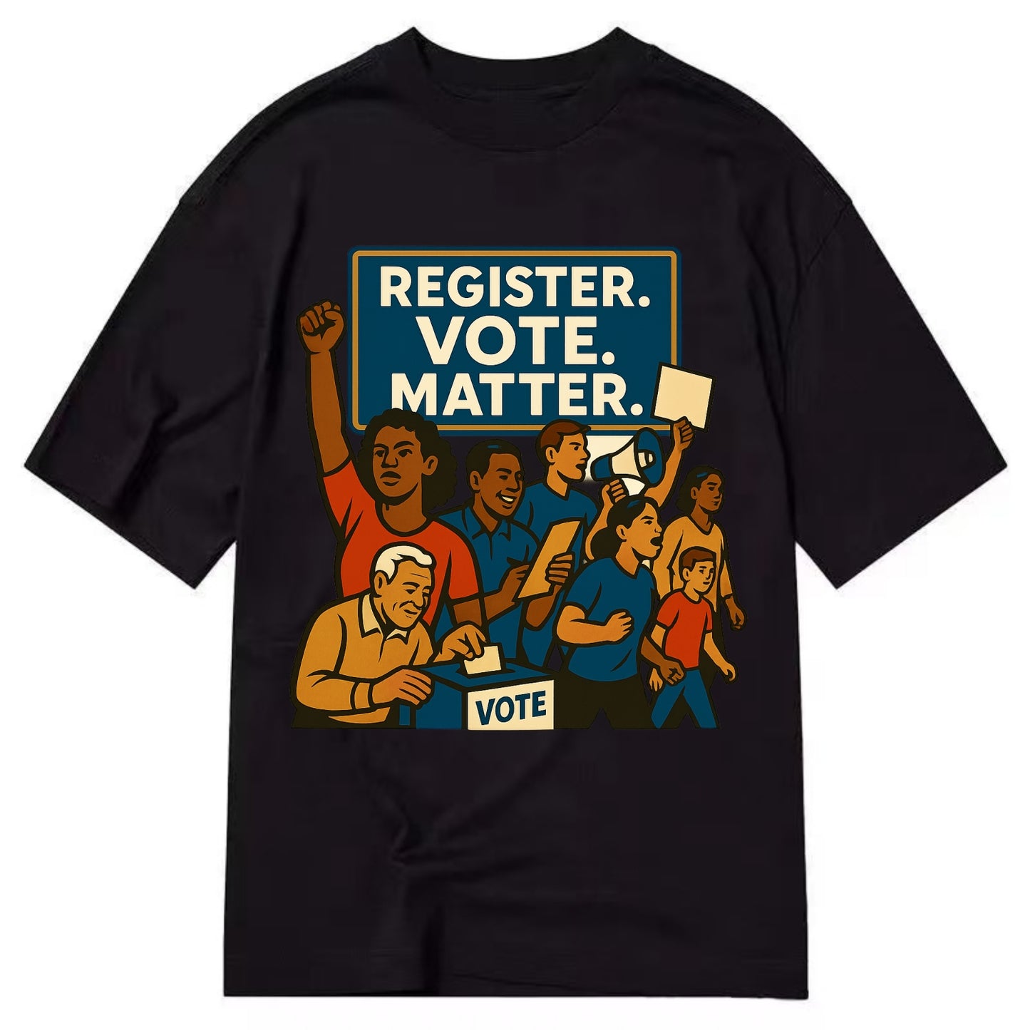Voter registration drive bringing community together - "Register. Vote. Matter." - Classic T-shirt - Black