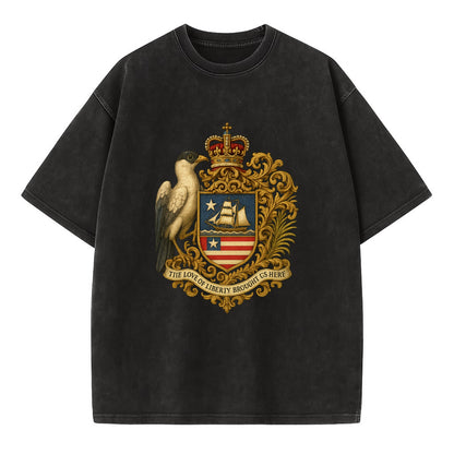 Liberia Pepper Bird Emblem  - Vintage T-shirt - Black