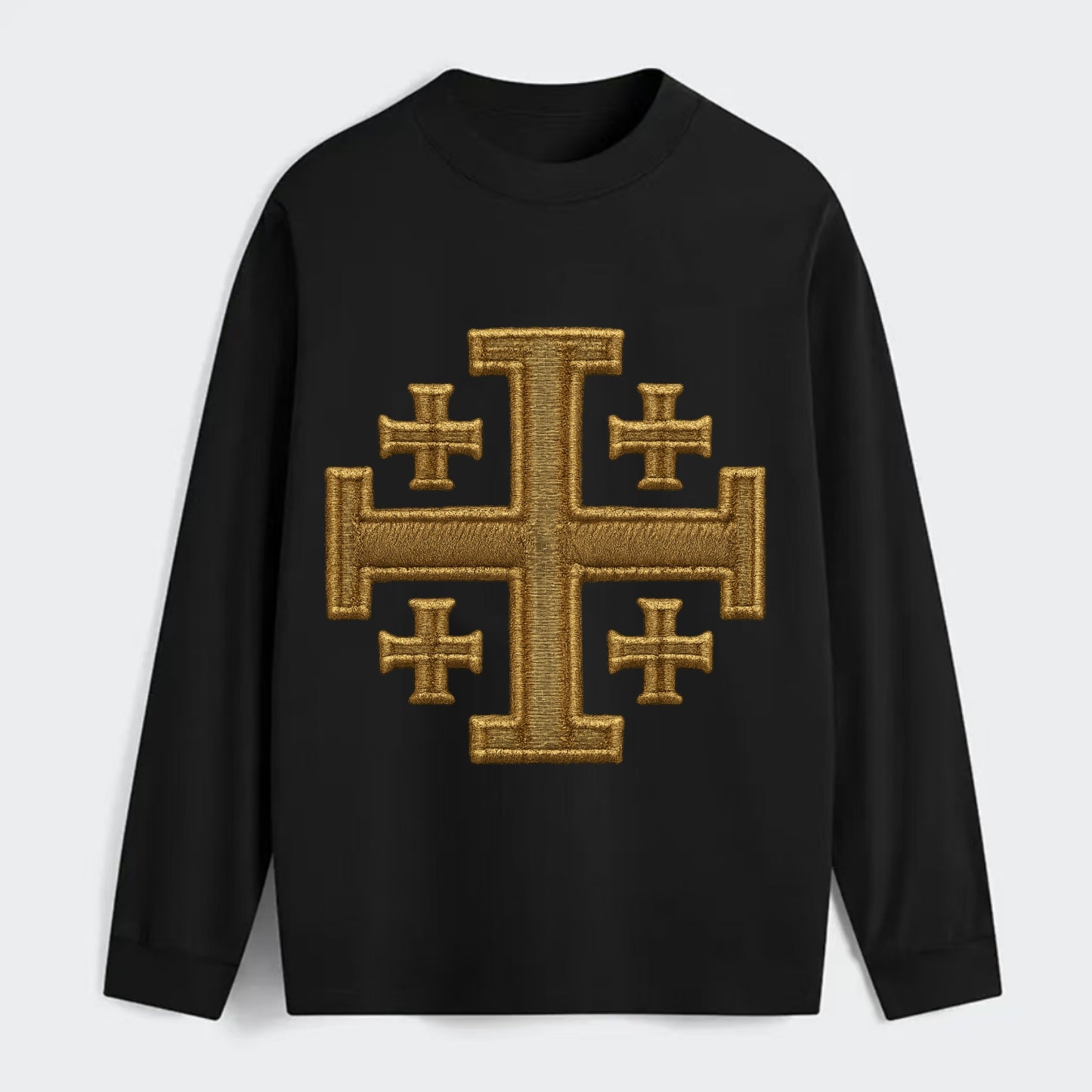 Jerusalem Cross  - Classic Long Sleeve Shirt - Black