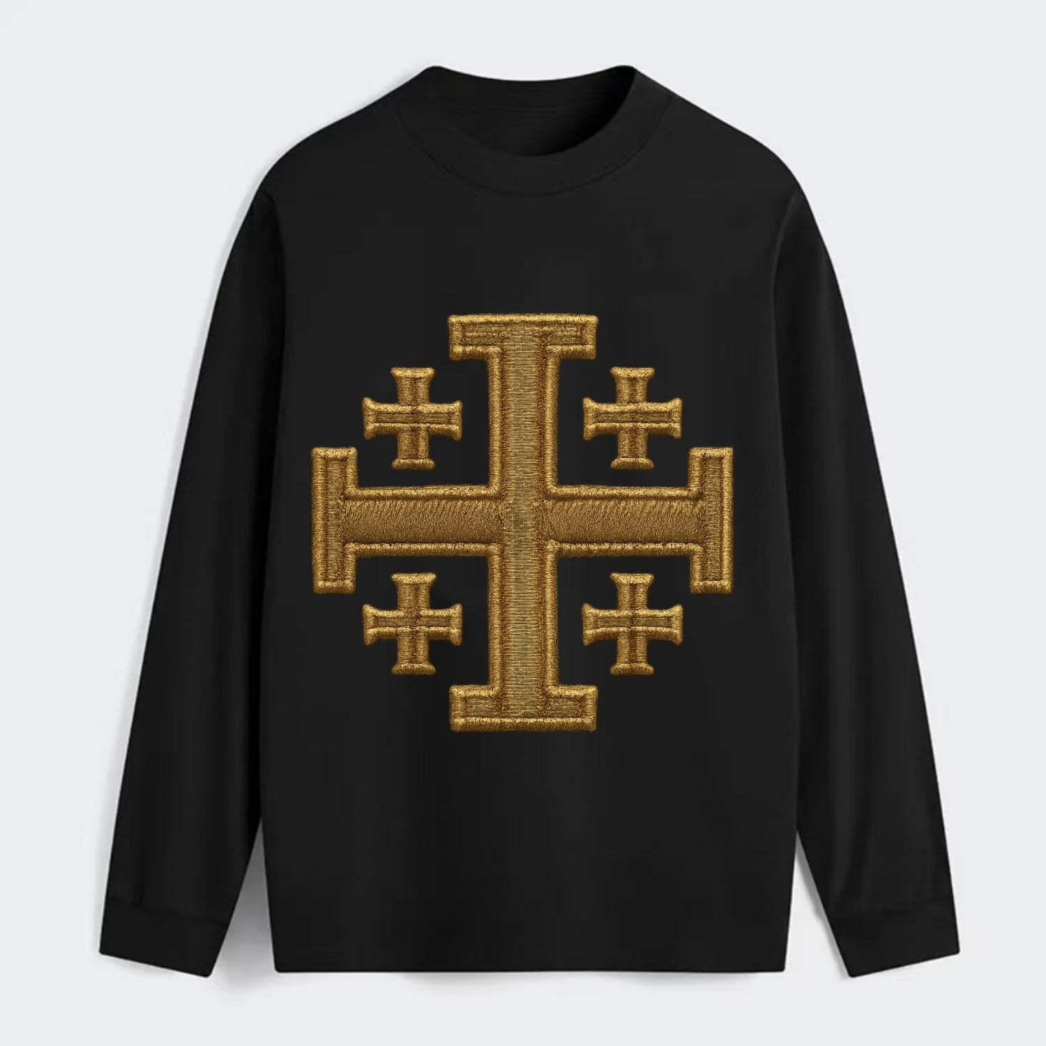Jerusalem Cross  - Classic Long Sleeve Shirt - Black