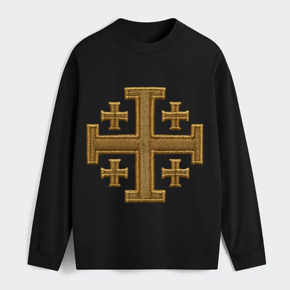 Jerusalem Cross  - Classic Long Sleeve Shirt - Black