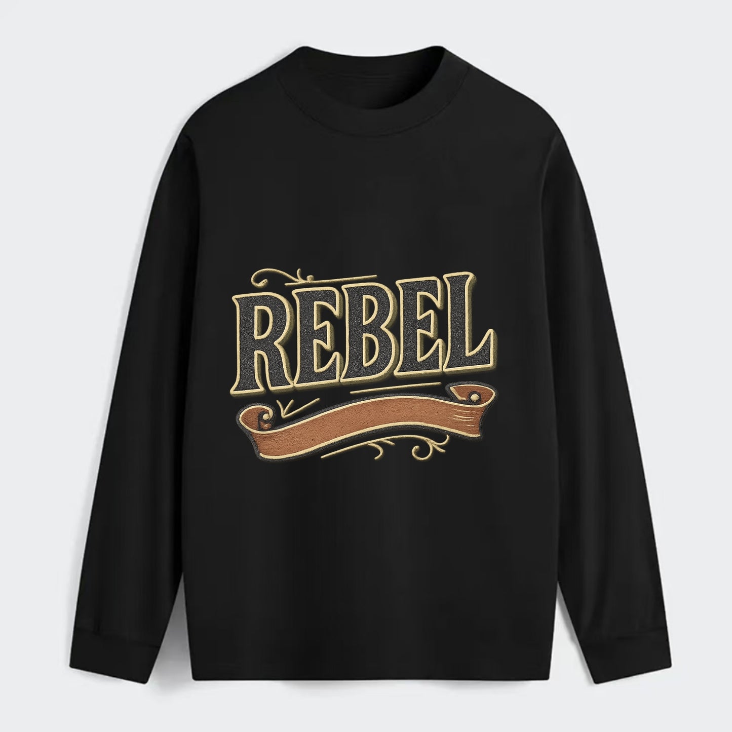 Bold typography design - "REBEL" - nonconformist, rule breaker, - Classic Long Sleeve Shirt - Black