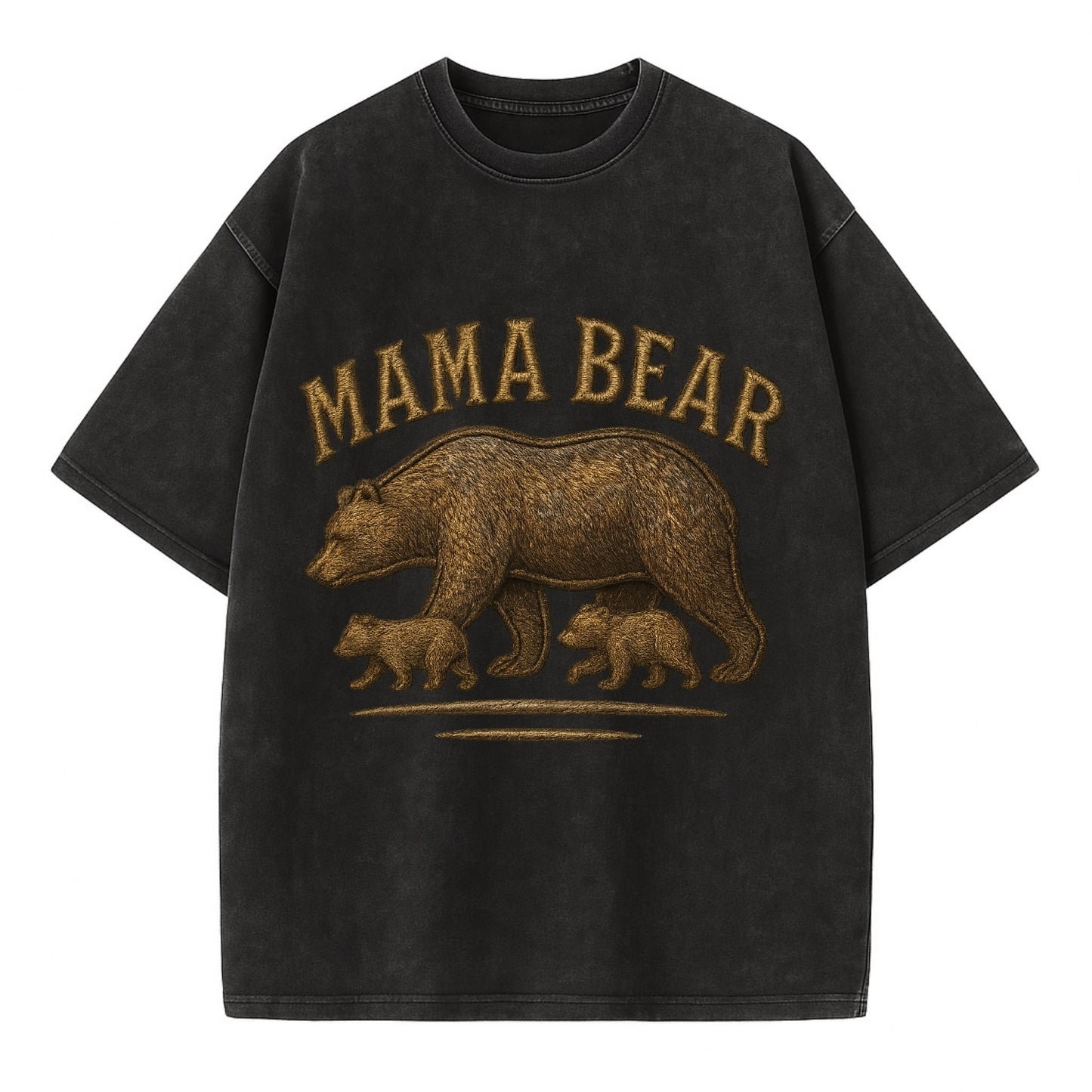 Mama Bear  - Vintage T-shirt - Black
