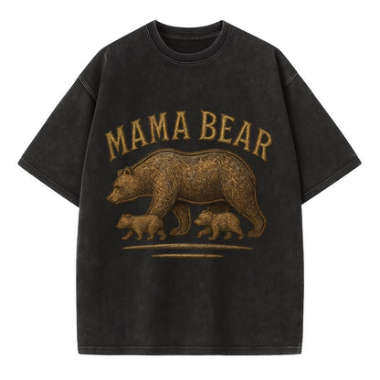 Mama Bear  - Vintage T-shirt - Black