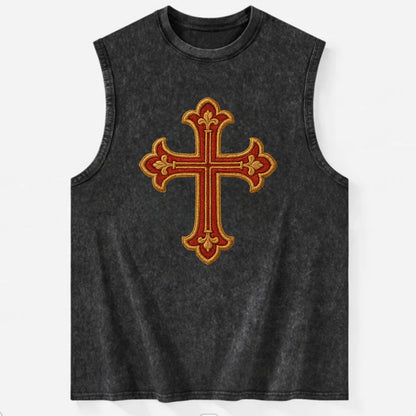 Armenian Cross - Vintage Washed Tank - Black