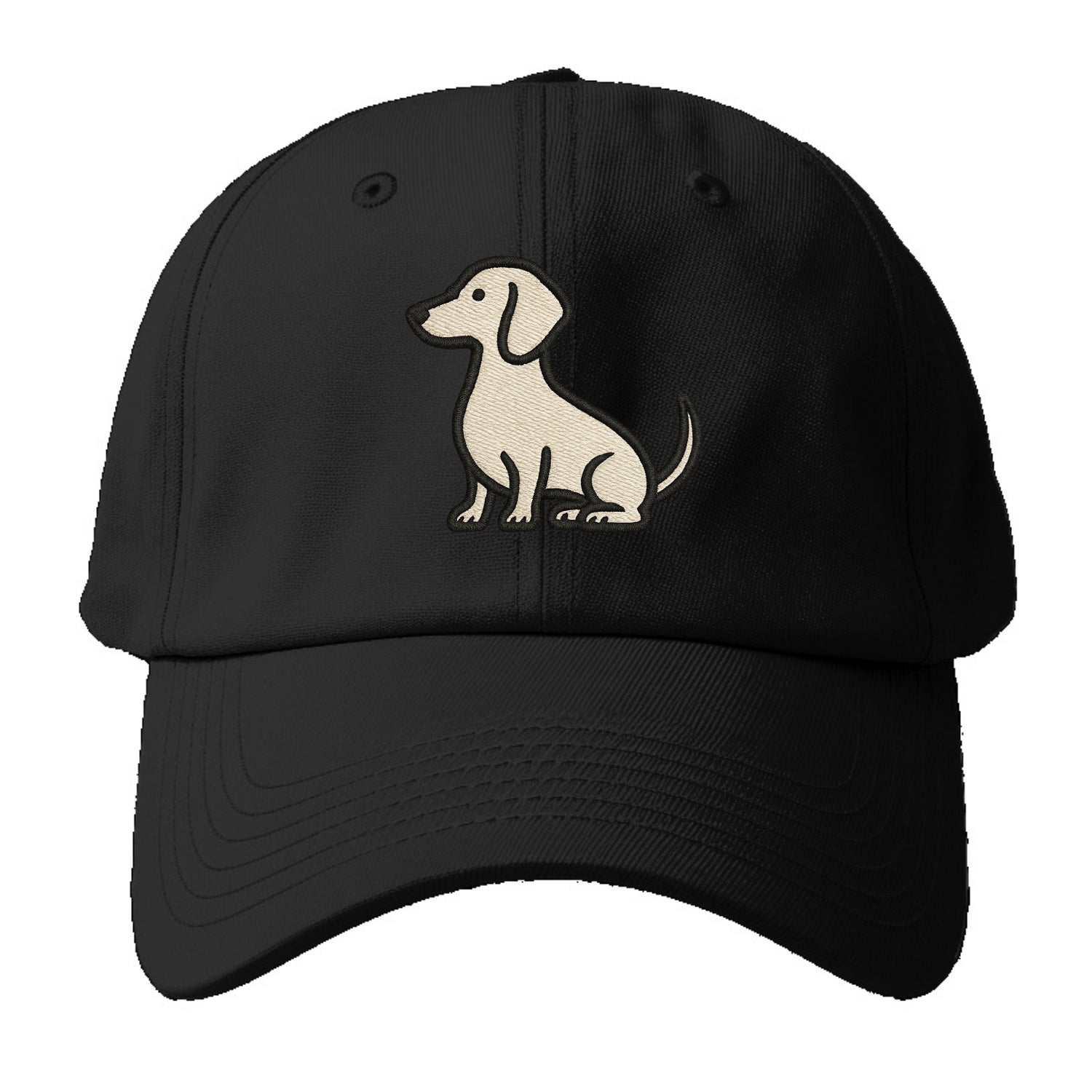 Dachshund - Long body profile view - Baseball Cap - Black
