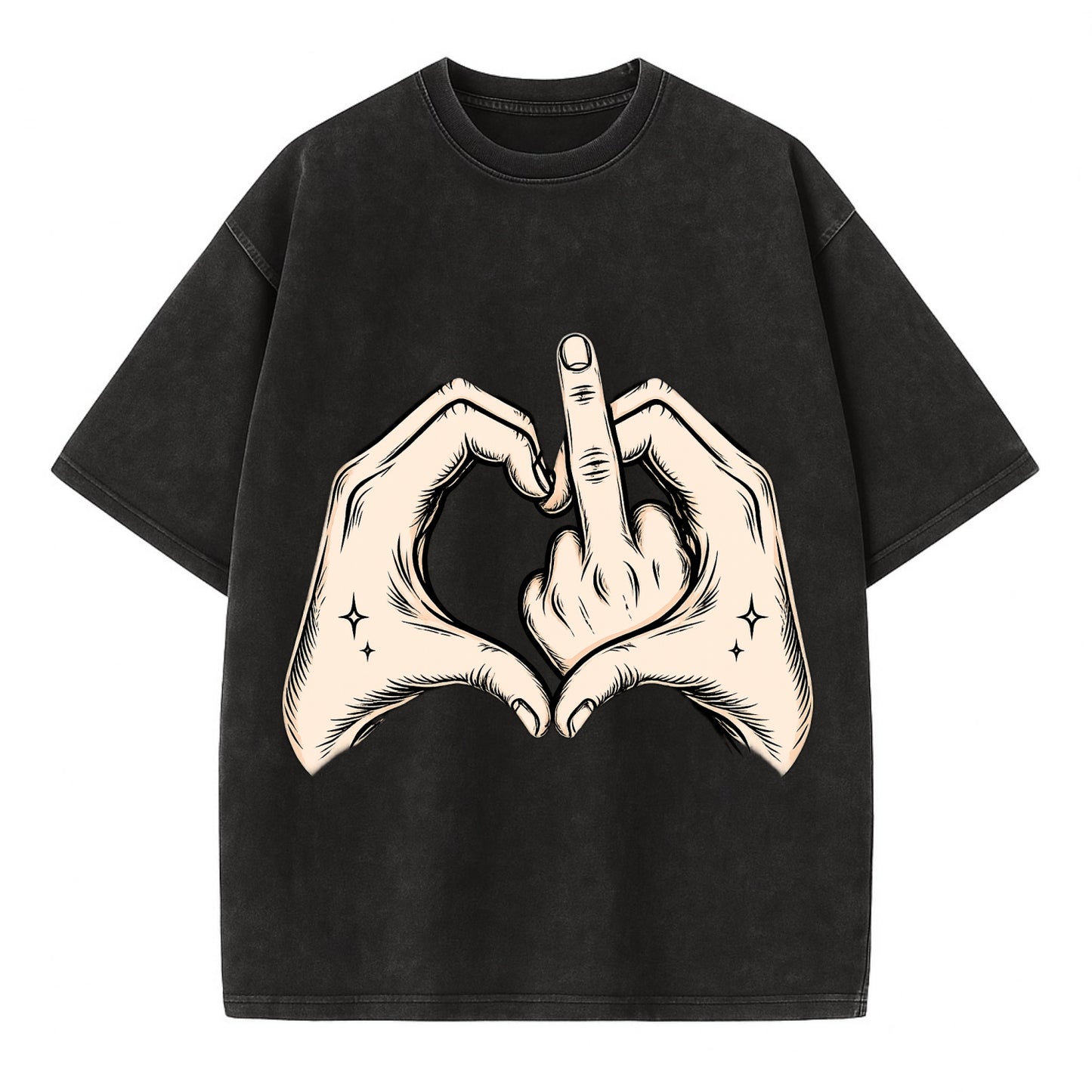 Love You Symbol - Vintage T-shirt - Black
