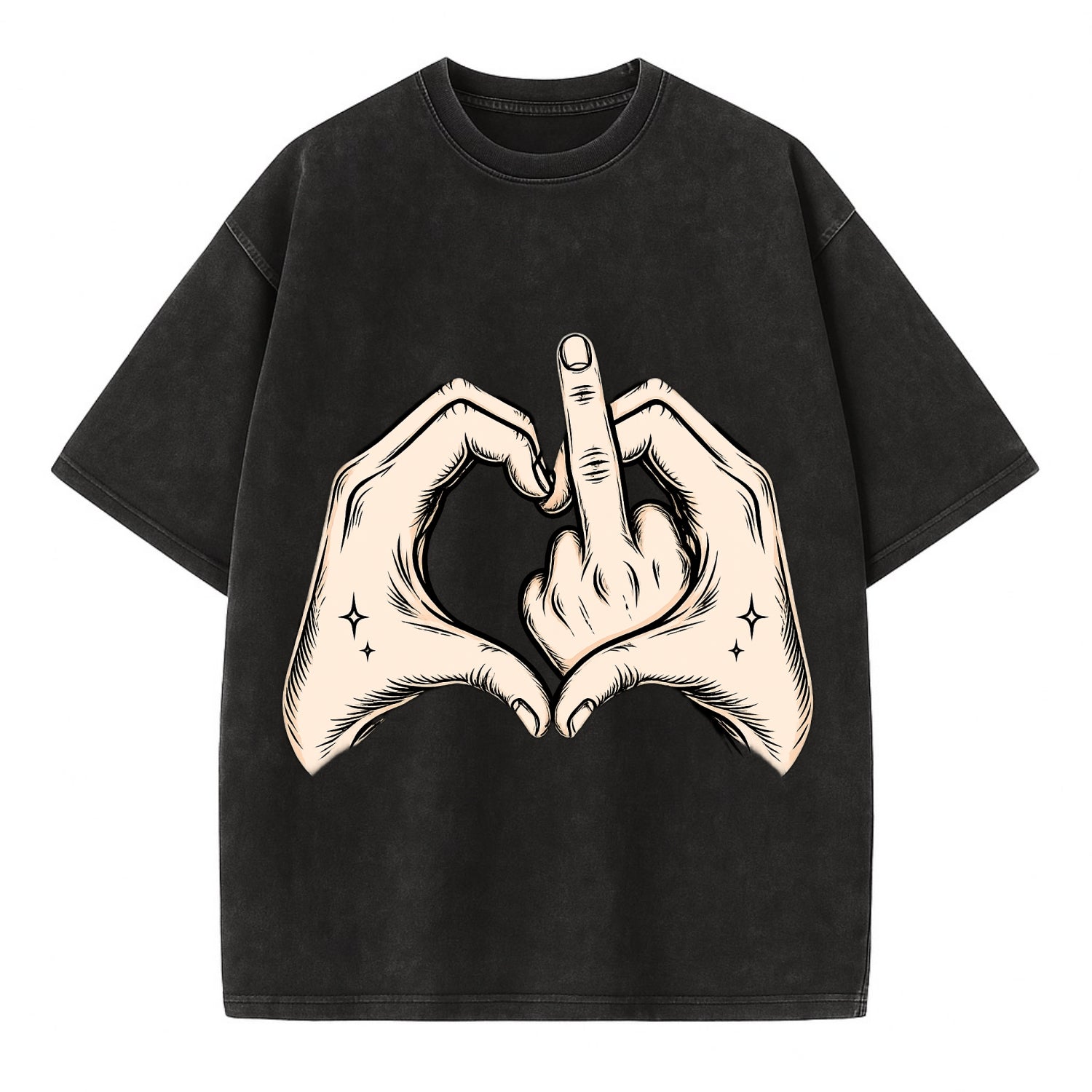 Love You Symbol - Vintage T-shirt - Black