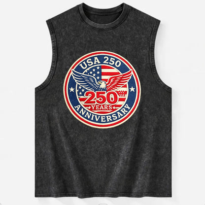 Usa 250th Anniversary Eagle - Vintage Washed Tank - Black