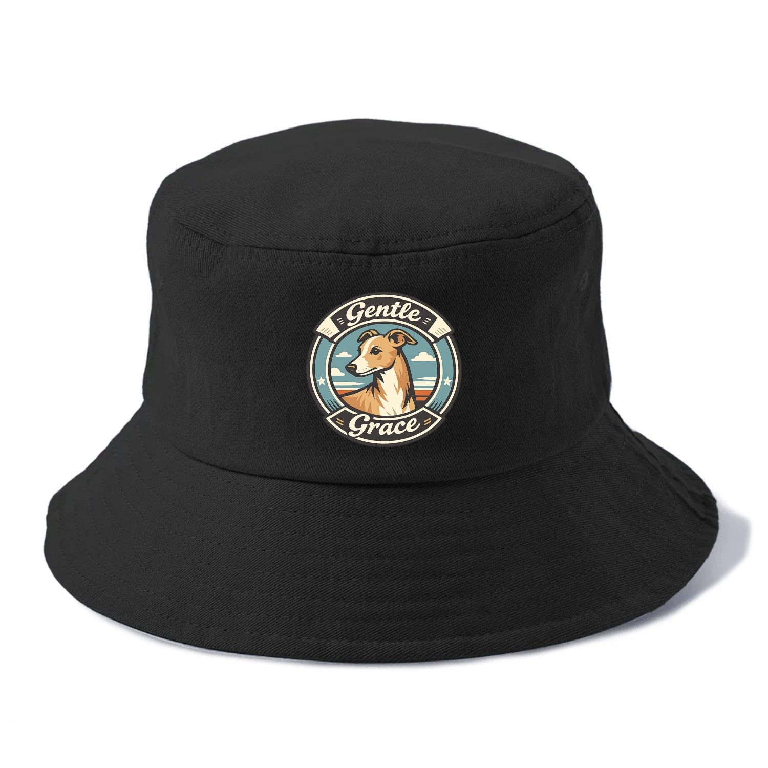 Gentle Grace of the Whippet - Bucket Hat - Black