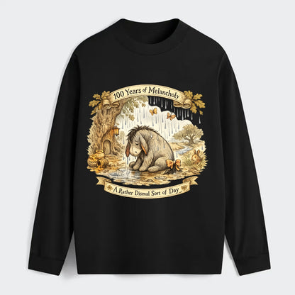GLOOMY GLEN | Droopy figure in rain | Tattered tail bow | Pessimistic - Classic Long Sleeve Shirt - Black