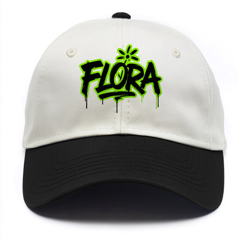 Bold typography design - FLORA - plant life, blooming - Two Tone Cap