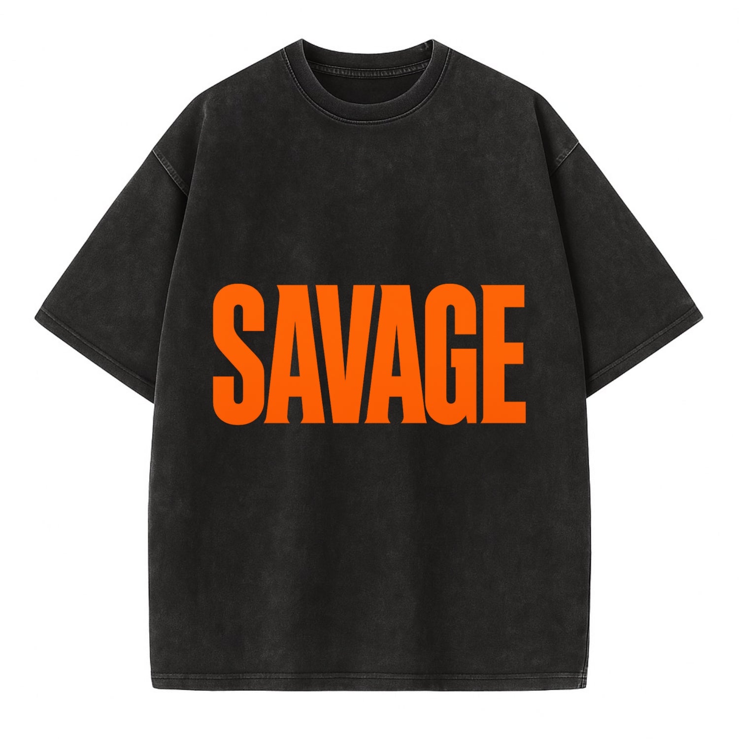 Bold typography design - "SAVAGE" - fierce attitude, taking no prisoners - Vintage T-shirt - Black