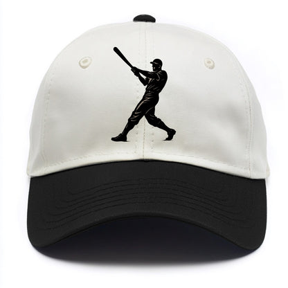 Baseball batter in full swing - Two Tone Cap - Black