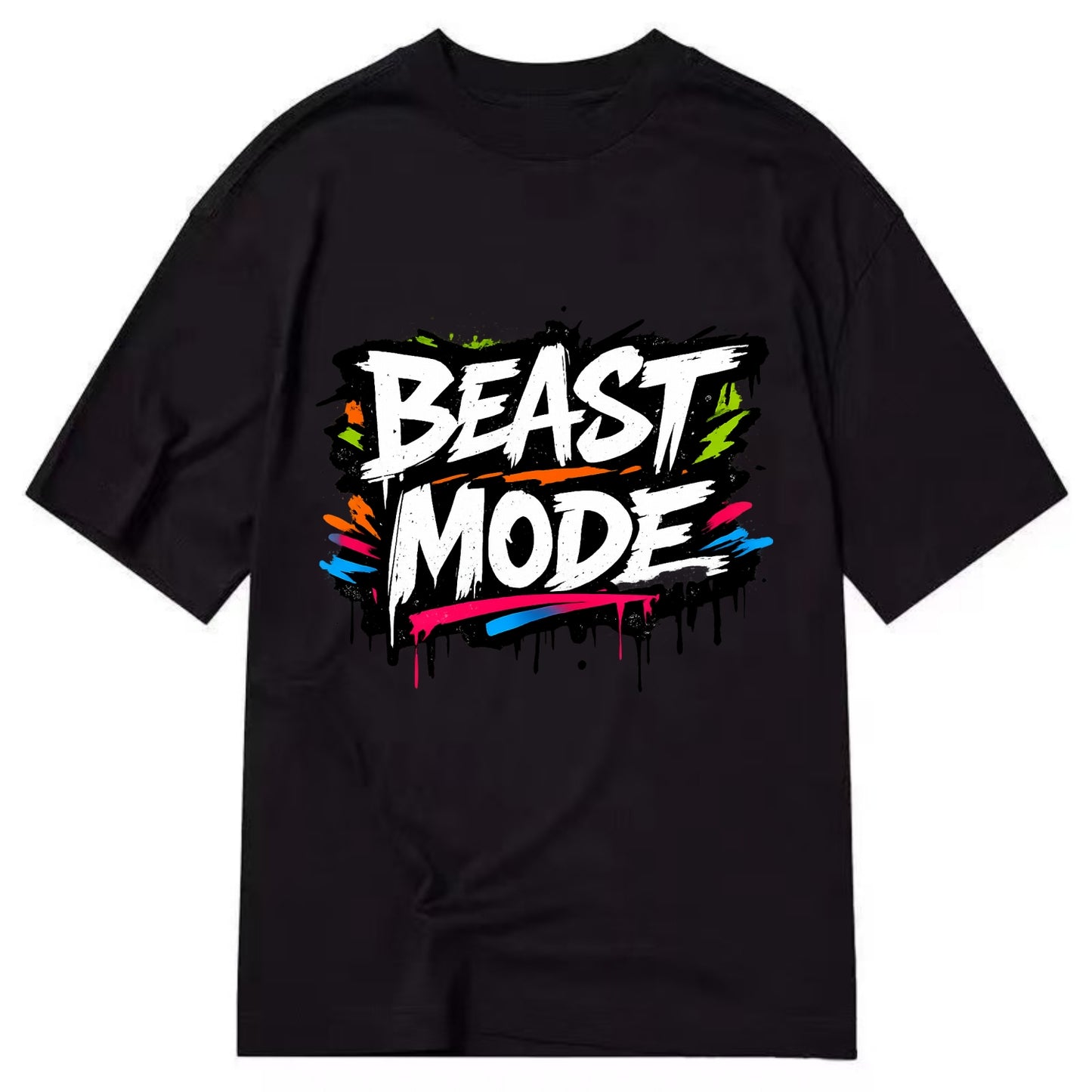 Bold typography design - "BEAST MODE" - intense workout, maximum effort - Classic T-shirt - Black