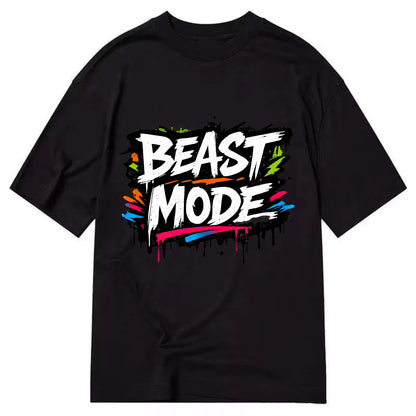 Bold typography design - "BEAST MODE" - intense workout, maximum effort - Classic T-shirt - Black