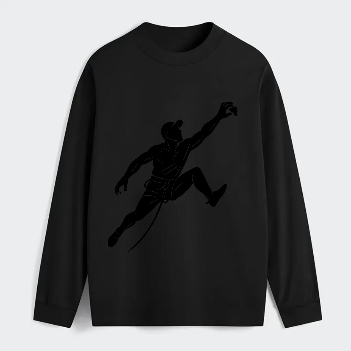 Rock wall climber reaching hold - Classic Long Sleeve Shirt - Black