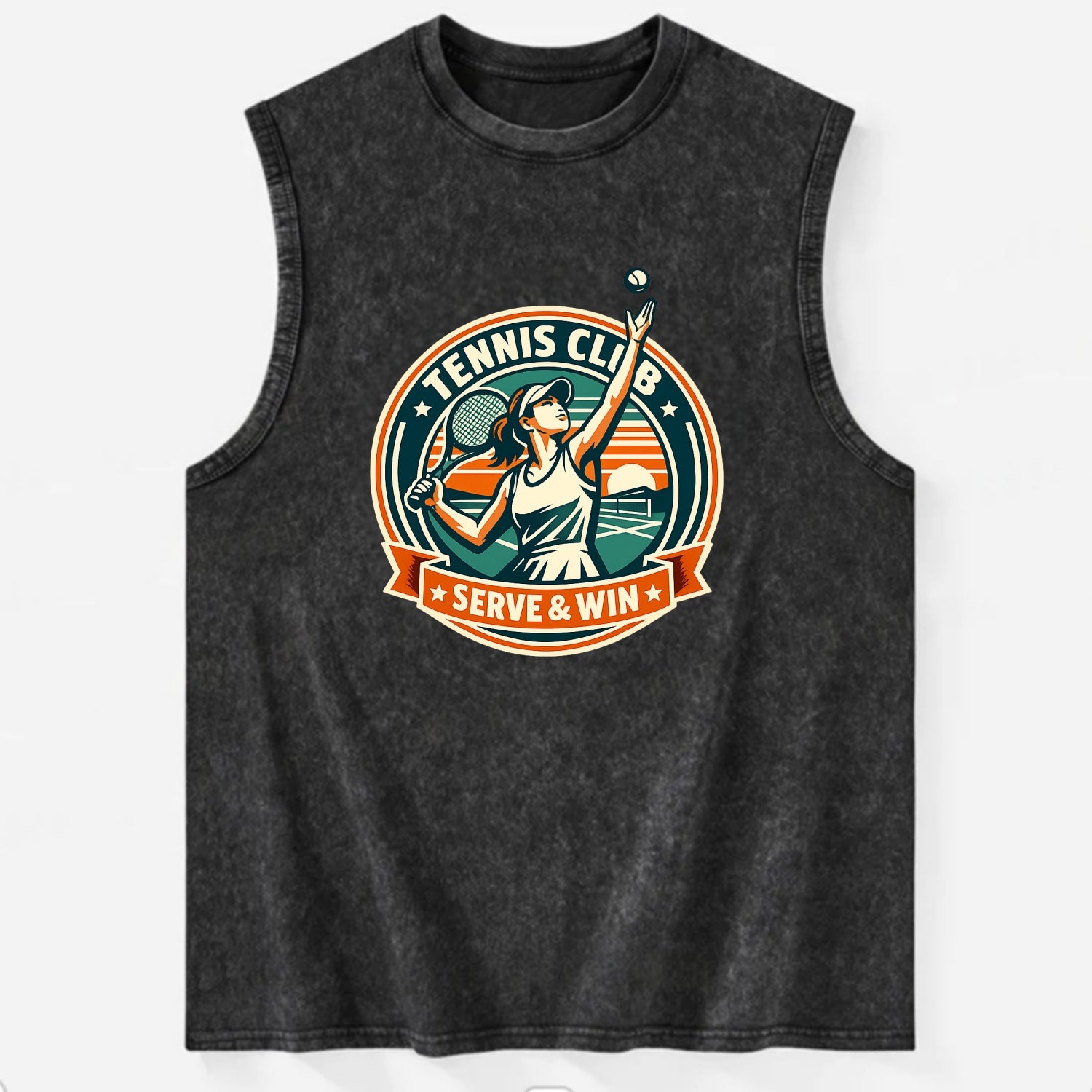 Ace of the Court - Vintage Washed Tank - Black