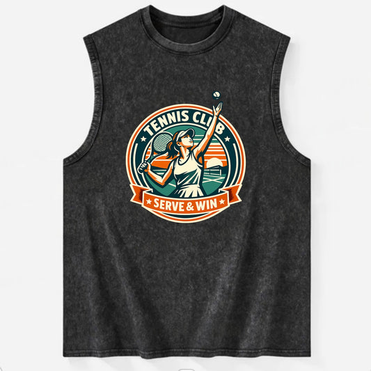 Ace of the Court - Vintage Washed Tank - Black