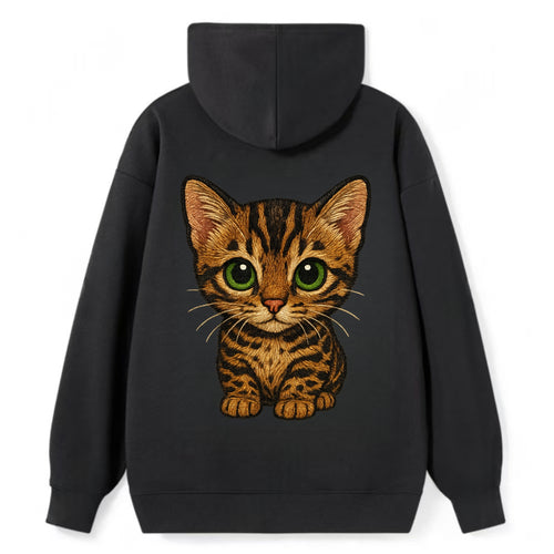 Baby Bengal Kitten - spotted/marbled wild coat, green eyes, athletic - Classic Pullover Hoodie