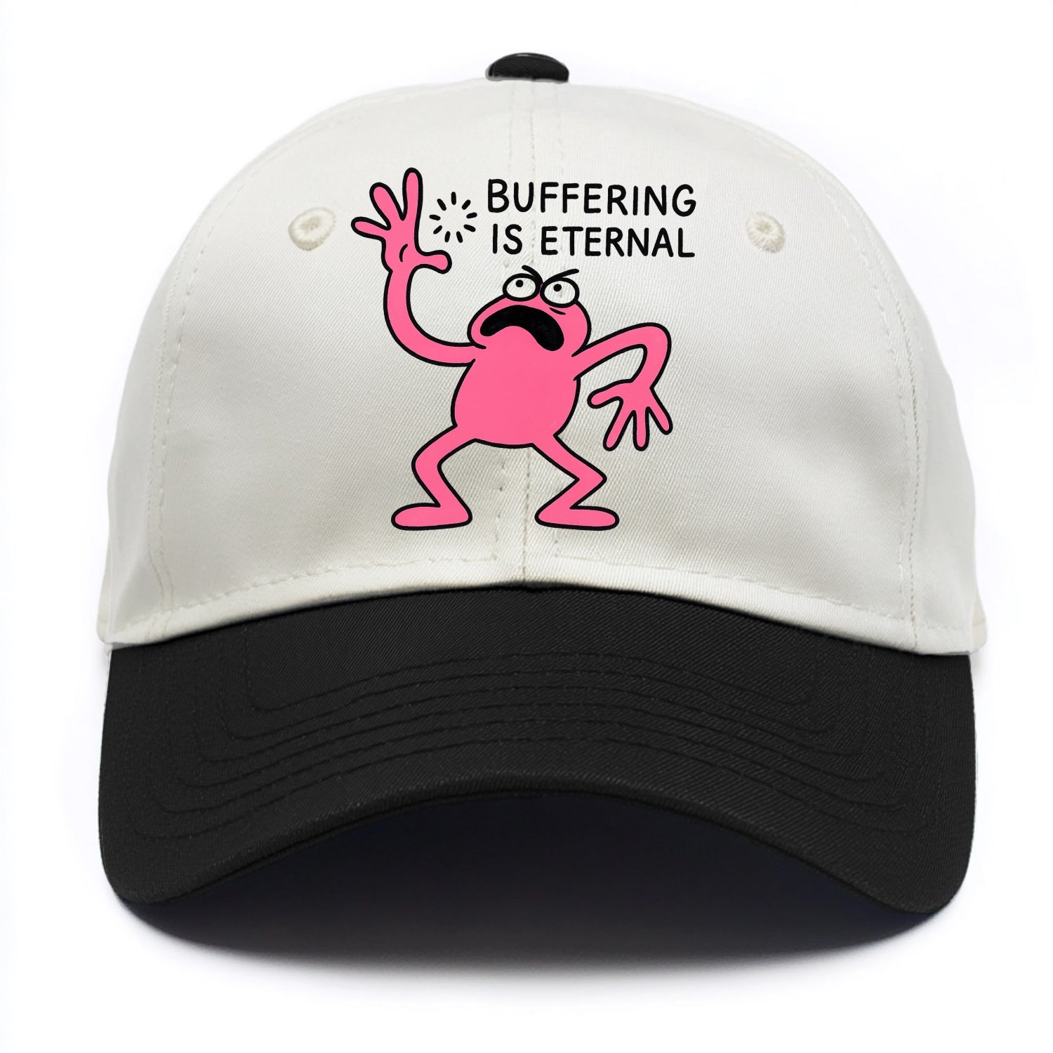 BUFFERING IS ETERNAL | Loading circle dizzy - Two Tone Cap - Black