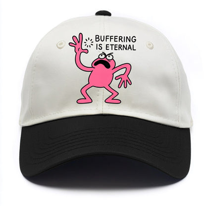BUFFERING IS ETERNAL | Loading circle dizzy - Two Tone Cap - Black