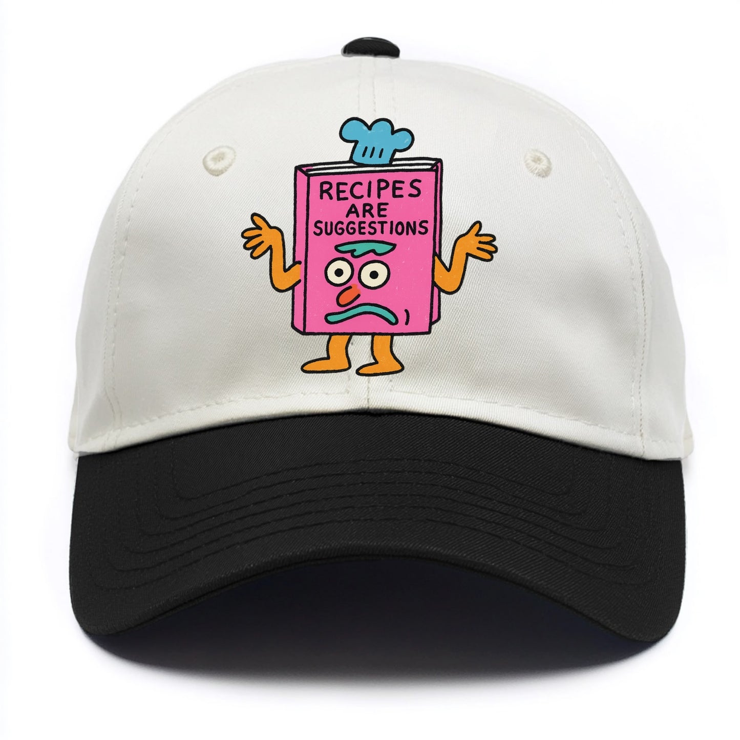 RECIPES ARE SUGGESTIONS | Cookbook shrugging - Two Tone Cap - Black